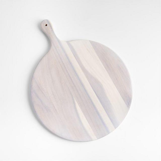 Tondo White Washed Round Serving Board | Crate & Barrel
