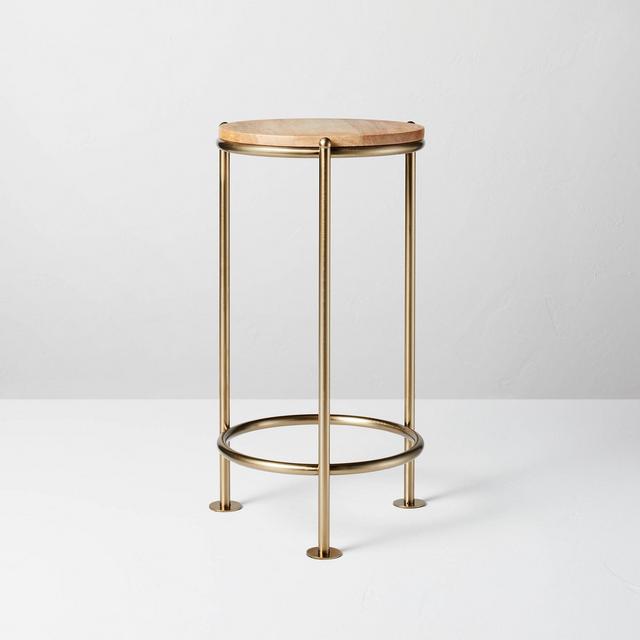 18" Wood & Brass Round Plant Stand - Hearth & Hand™ with Magnolia