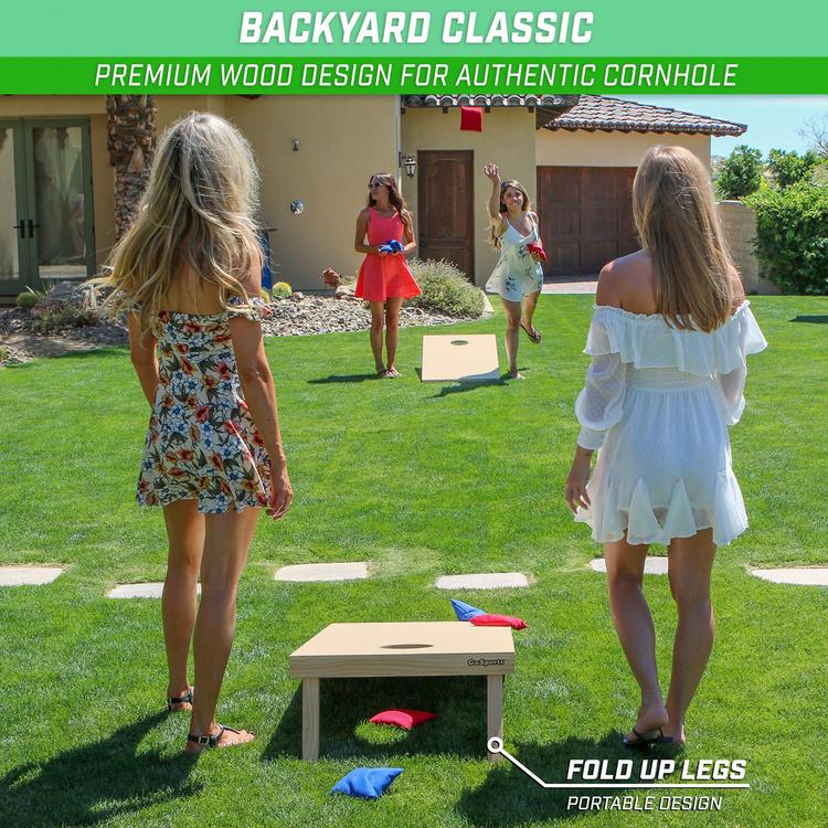 GoSports, 12-Piece Solid Wood Premium Cornhole Set | Zola