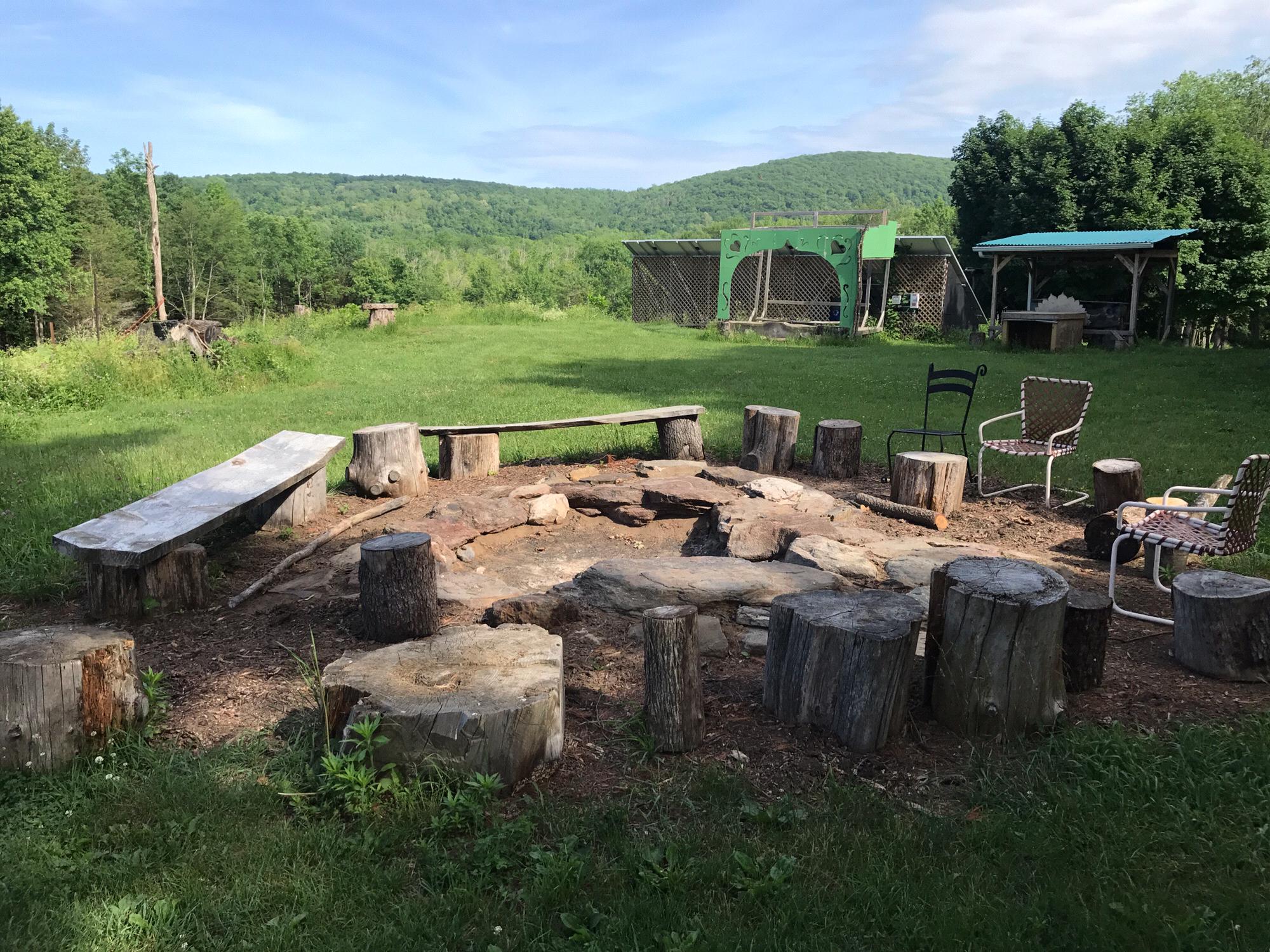 Upper fire pit and event field