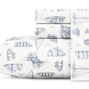Nautica Cotton Percale Deep Pocket Bed Sheet Sets - Twin