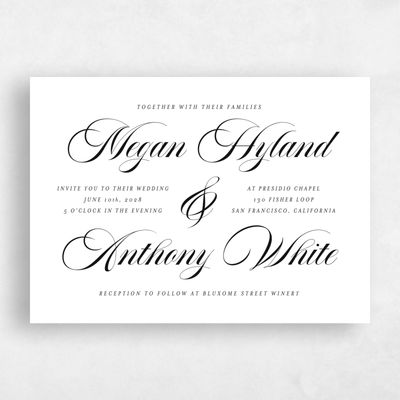 White Wedding Invitation - Jessenia Landscape