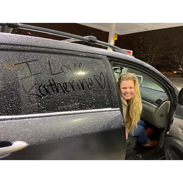 The writing on the window says it all! I love you Katherine Rose!