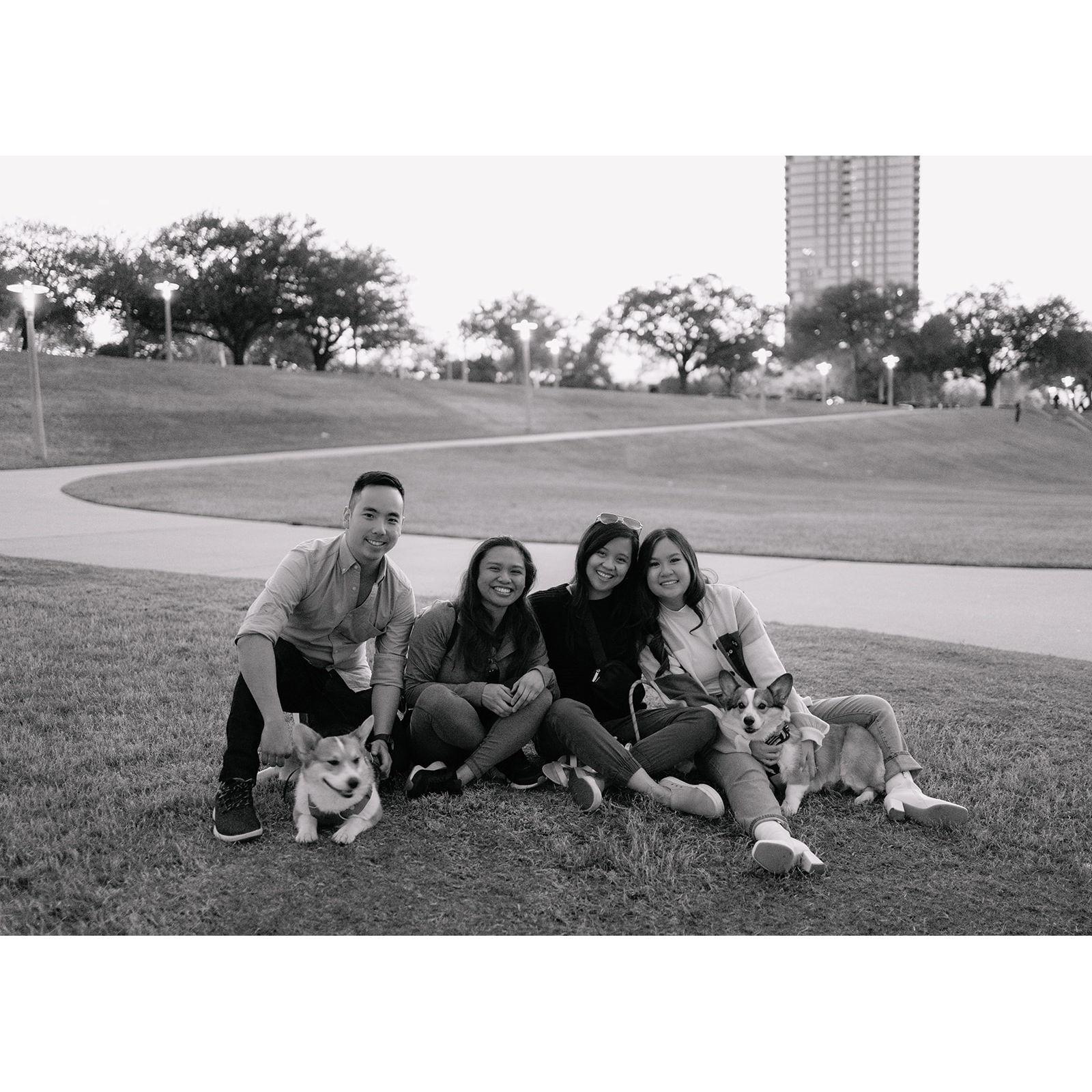 2 of my sweet bridesmaids Cate and Jesselle helped us throughout our whole enagement shoot with our dogs! So grateful for them.