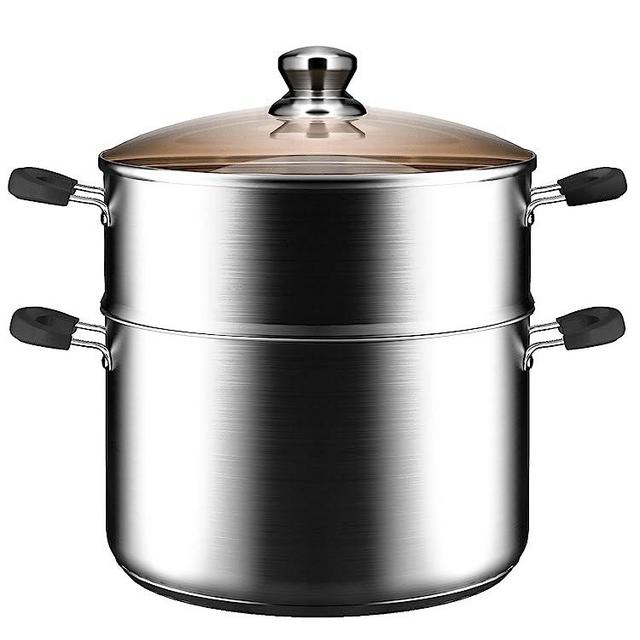 VENTION Stainless Steel Steamer for Cooking, 3.7 Quart Vegetable Steamer, 2 Tier Induction Steamer Pot, 9 Inch Steam Pot, Capsule Bottom