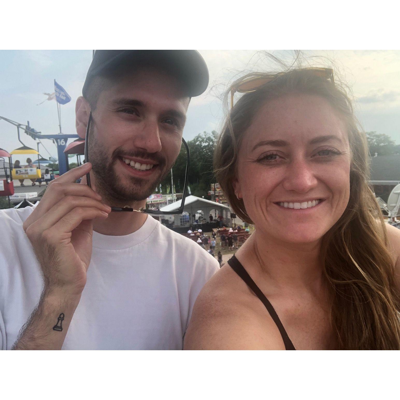 Happy and full of cheese curds at the Wisconsin State Fair