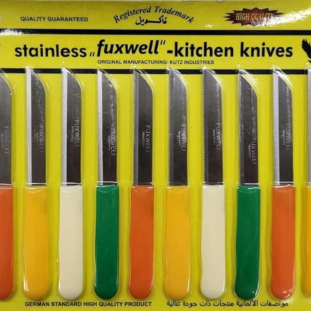 Tabakh by Fuxwell Multi Purpose Kitchen Knife Set, Stainless Steel Blades, Pack of 12 Knives
