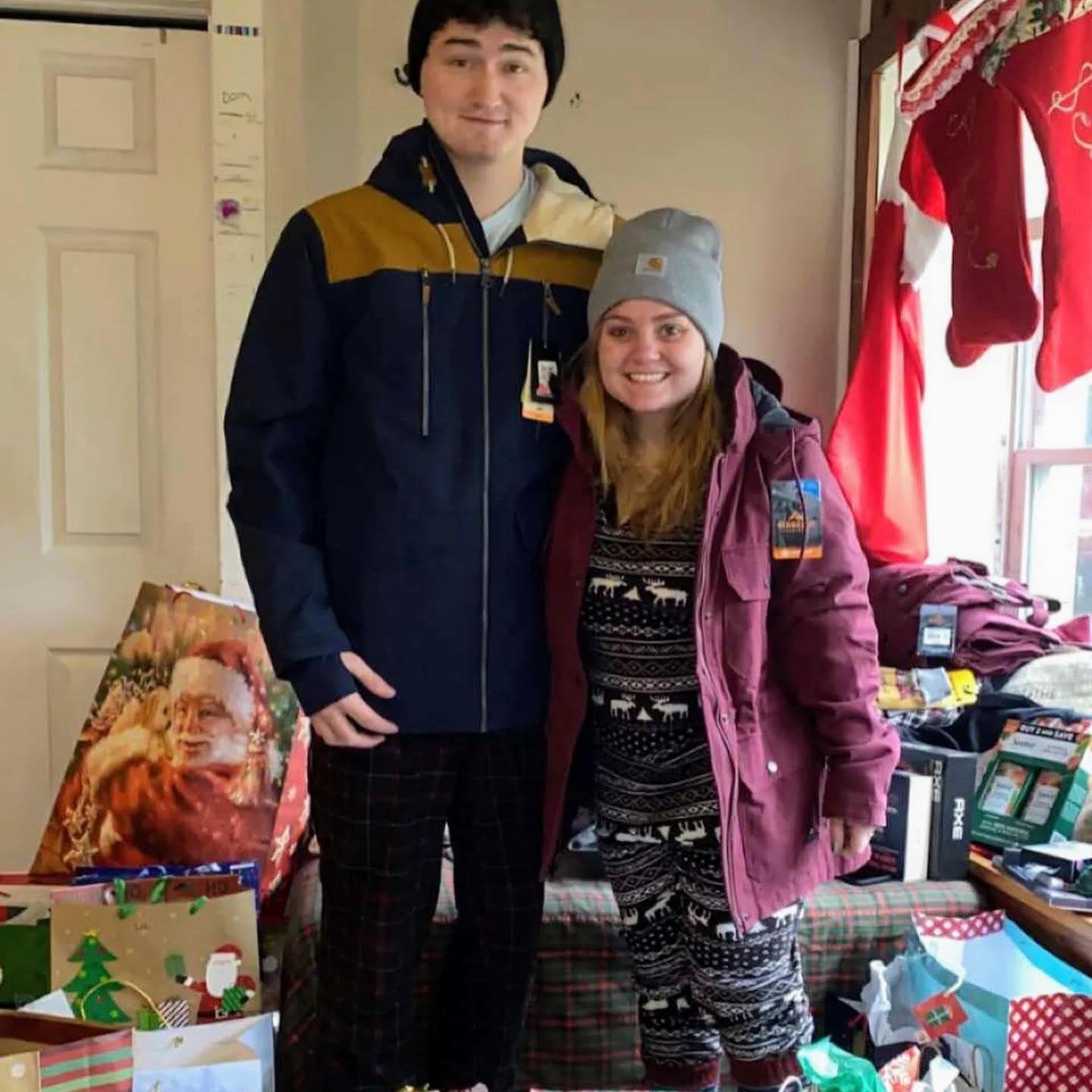 Xmas!! We both bought a coat for each other that year