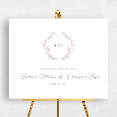 Dusty Rose, Pink Wedding Sign - Eleanora Landscape