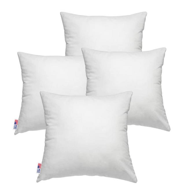 Pack of 4 Pal Fabric Square Pillow Insert for Sham or Decorative Pillow for 18x18 Cover (20x20 Nonwoven- Economy Pack)