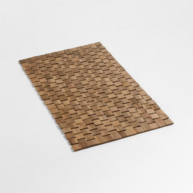 Tura Lattice Wood Bath Mat