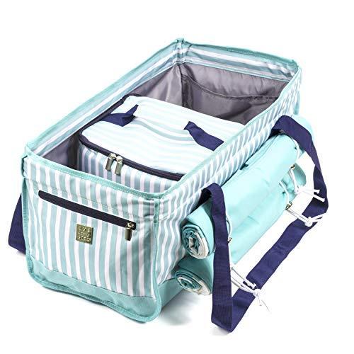 Beach Bag Tote Set with Removable Insulated Cooler and Two Microfiber Beach Towels - Plenty of Room to Comfortably Carry All Your Essentials -Perfect For Outdoor Events, Pool, Picnics, Camping & More
