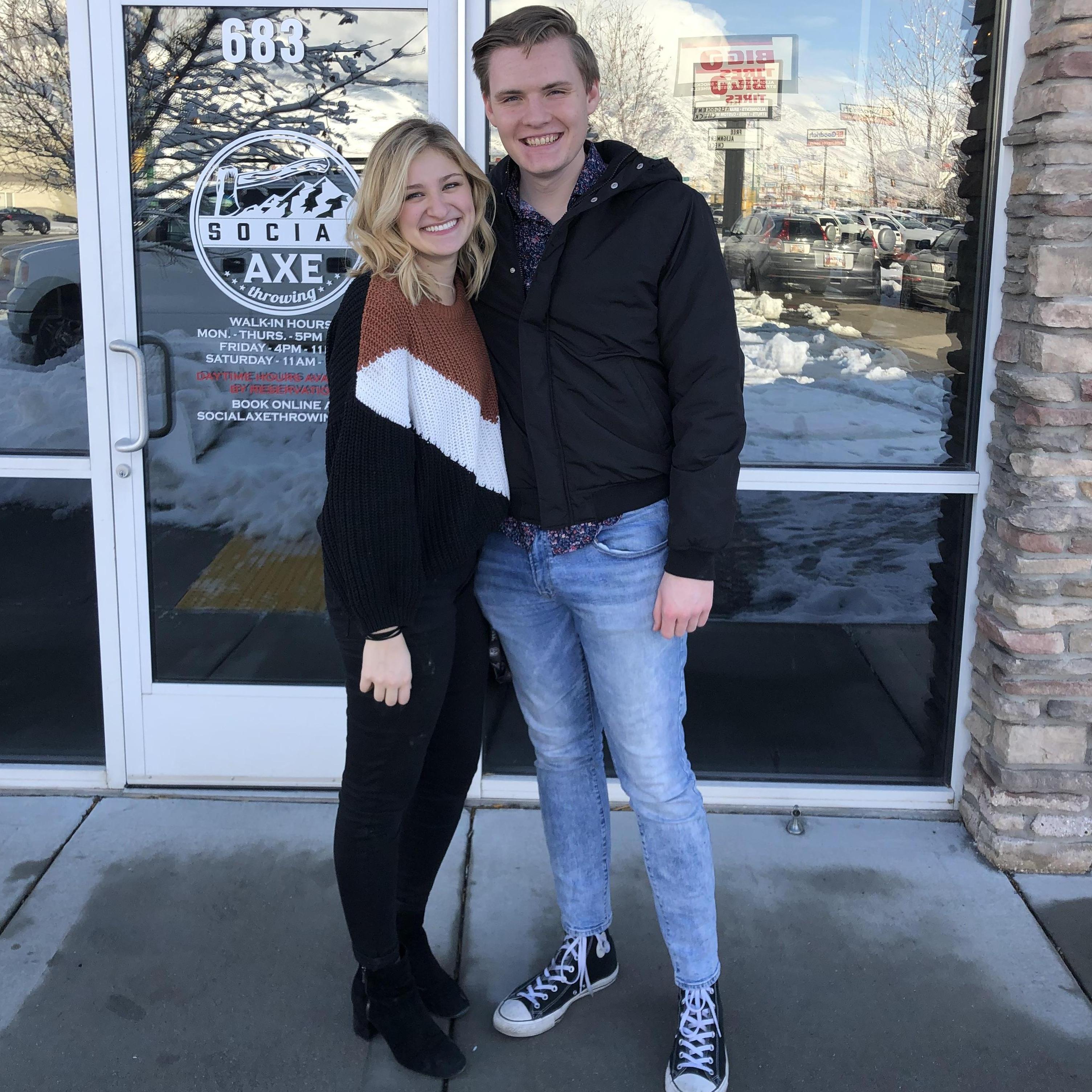 Their first date at Social Axe in Orem two days after Thanksgiving.