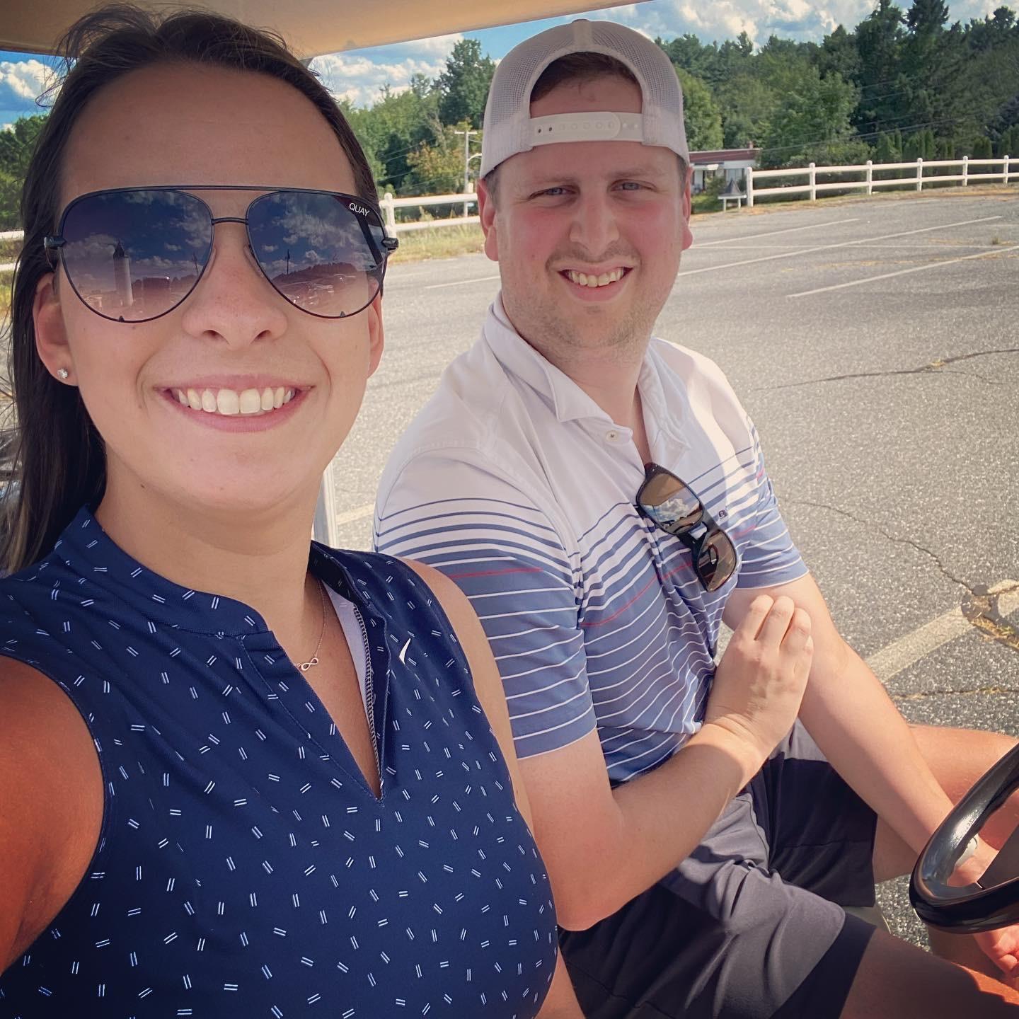 Golfing together.