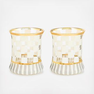 Carnival White Tumbler Glass, Set of 2