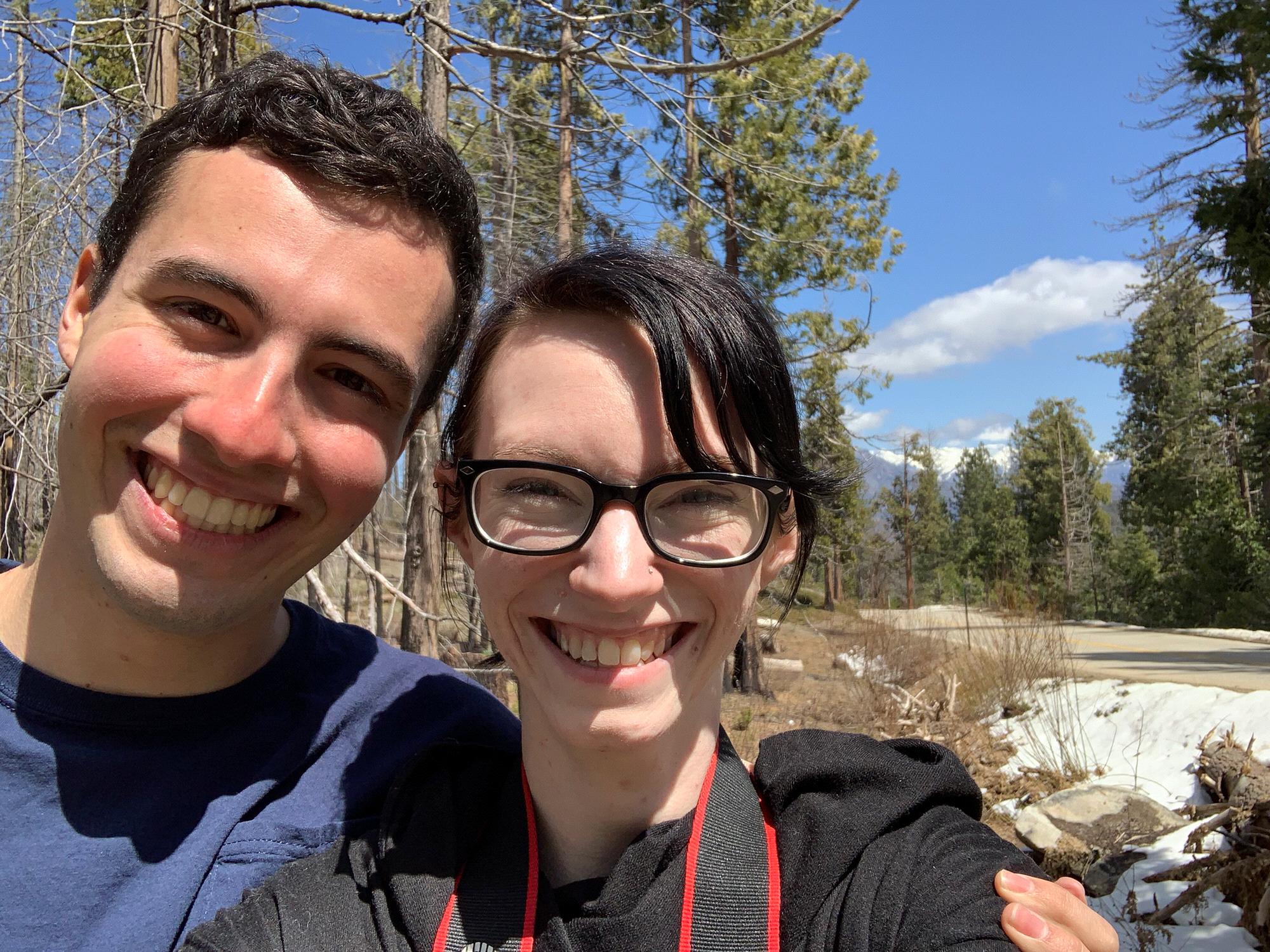 Trip to the mountains in California, when Timothy visited.