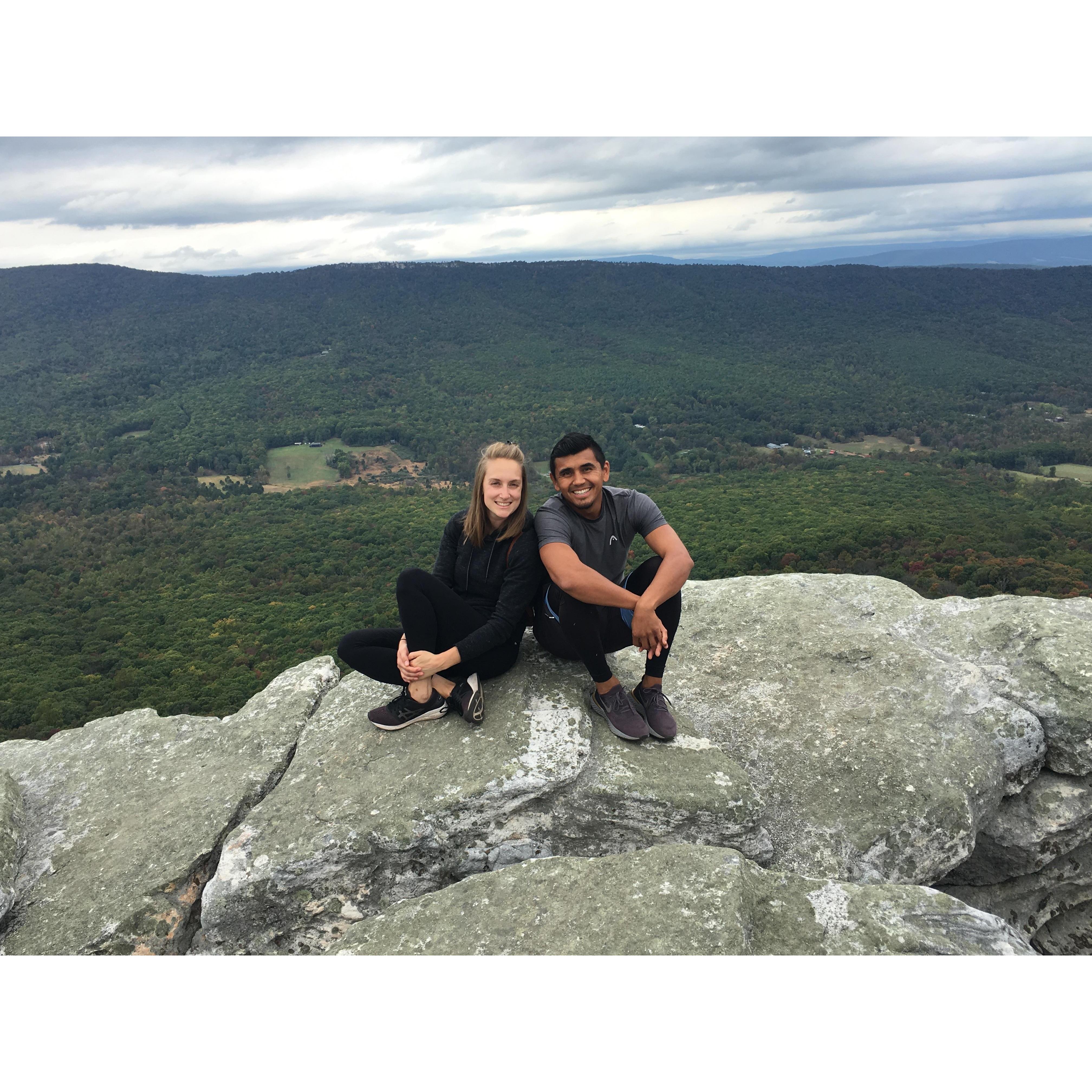Hiking at Big Schloss, in VA. October 2019.