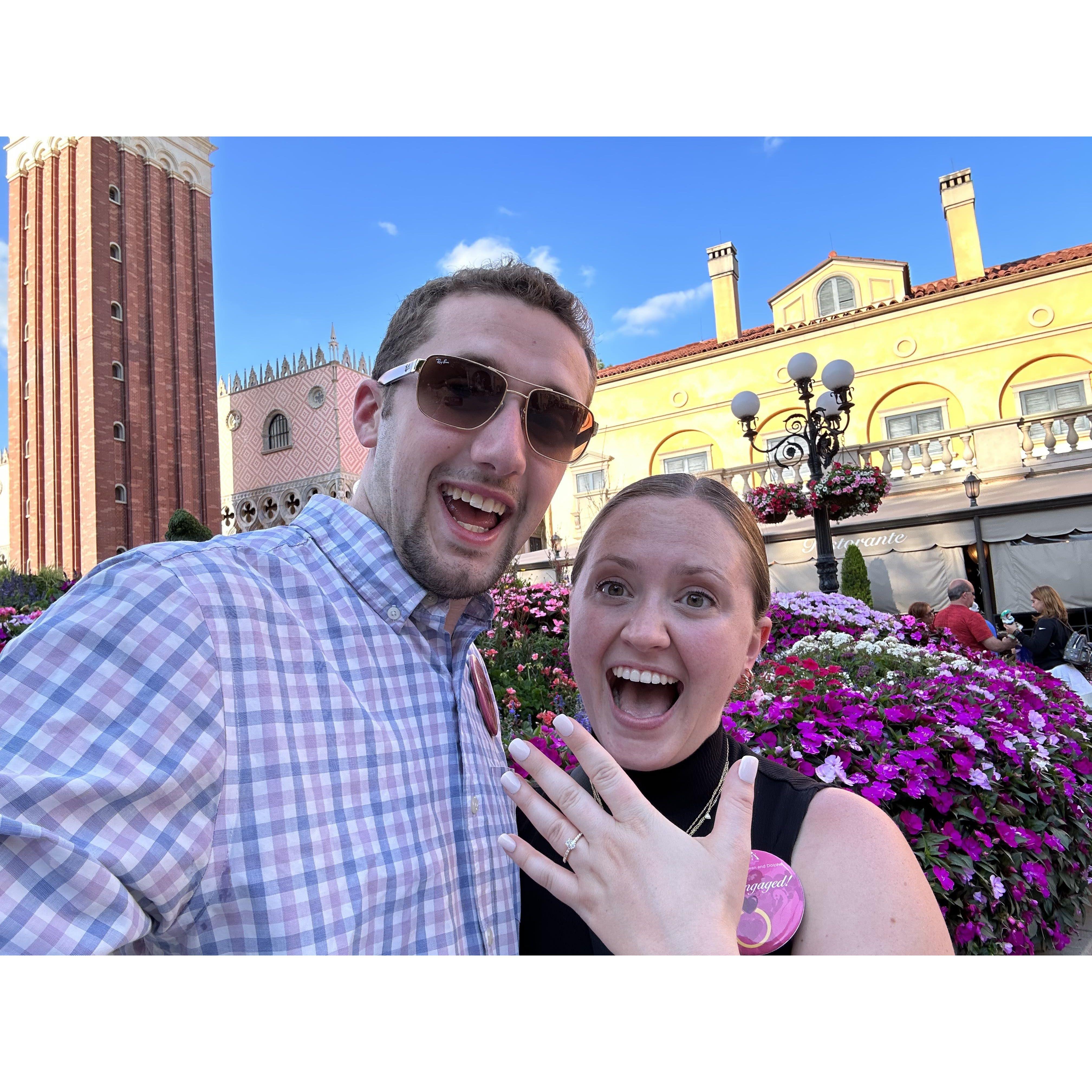 Aaron proposed to Shelby on the savannah of Disney's Animal Kingdom Lodge on 05/26/23.