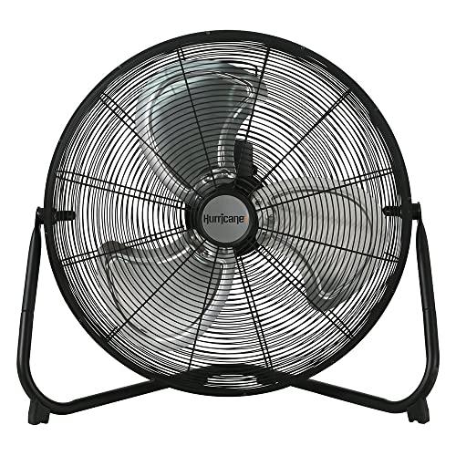 Hurricane HGC736476 Floor Fan 20 Inch, Pro Series, High Velocity, Adjustable Tilt, Heavy Duty For Industrial, Commercial, Residential, Greenhouse Use-ETL Listed, 20", Black