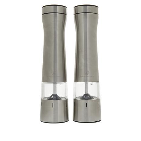 Wolfgang Puck Set of 2 Battery-Operated Adjustable  Spice Mills