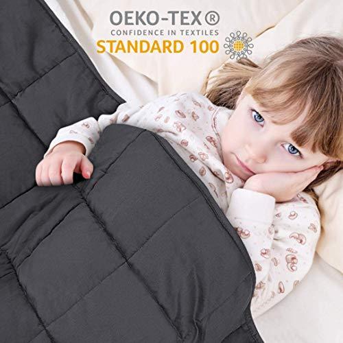 viewstar 10lb Weighted Blanket Single Size(41"x60"), 10 lbs Heavy Blanket 7-Layer Quilted Cotton Blanket with High Density Glass Beads for Sleeping (Dark Grey)
