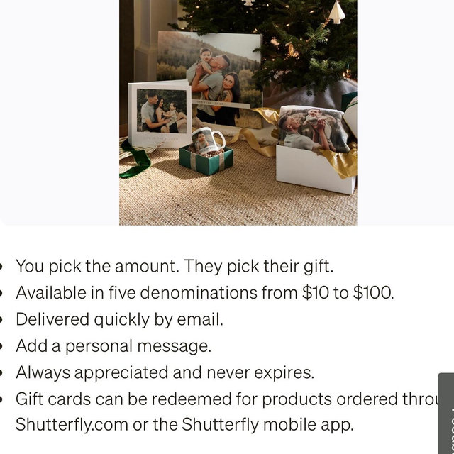 Shutterfly Gift Card for Photo Album