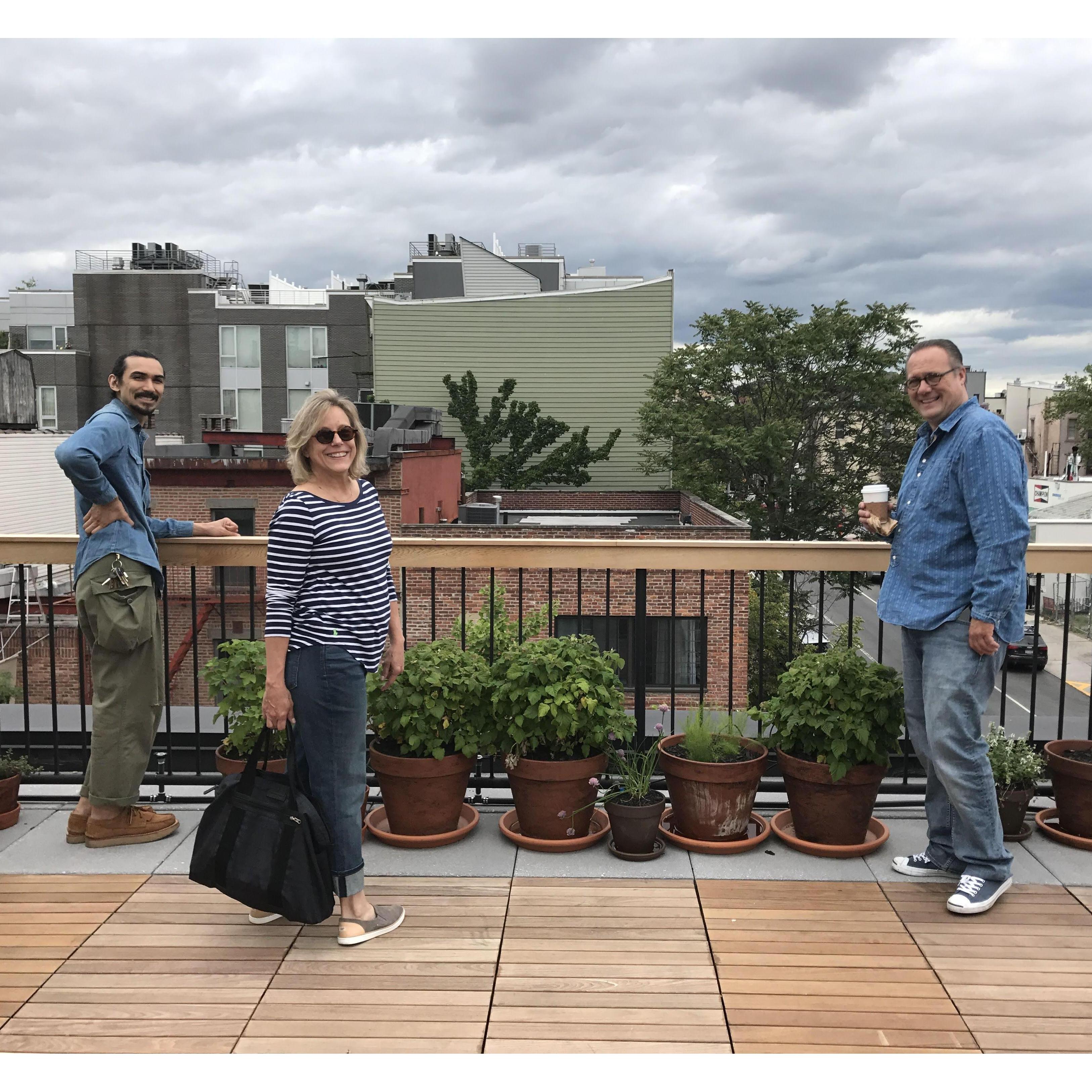 Nikos with "Mr. and Mrs. Jagger" in Williamsburg