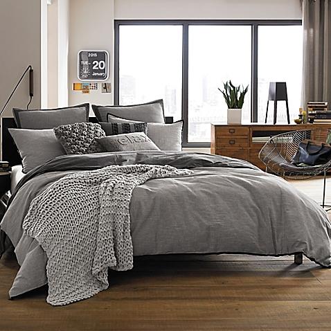 Kenneth Cole Reaction Home Oxford Standard Pillow Sham in Grey Stripe