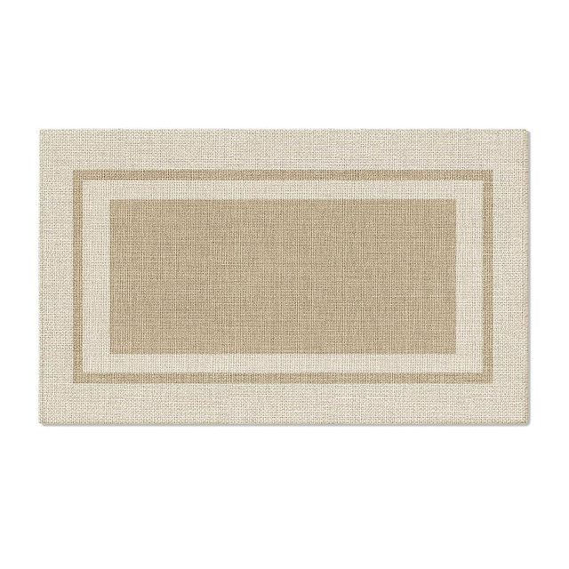 Artoid Mode Beige Absorbent Rectangle Non-Skid Doormat, Home Mats Non Slip Washable Natural Rubber Back Door Mat Floor Mat for 17x29 Inch