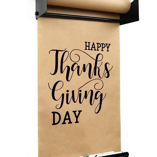 Fitous Wall Mounted 18" Kraft Paper Roll Holder Dispenser & Cutter,Multi-use to Do Lists, Ideas Ideal for Home,Office,Kraft Paper Roll Display,Farmhouse Decor,with Serrated Edge Cut Bar