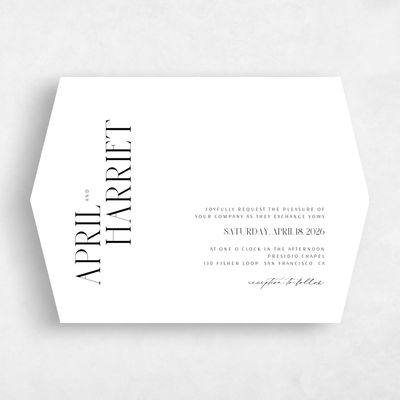 White Diamond Wedding Invitation - Andes Landscape