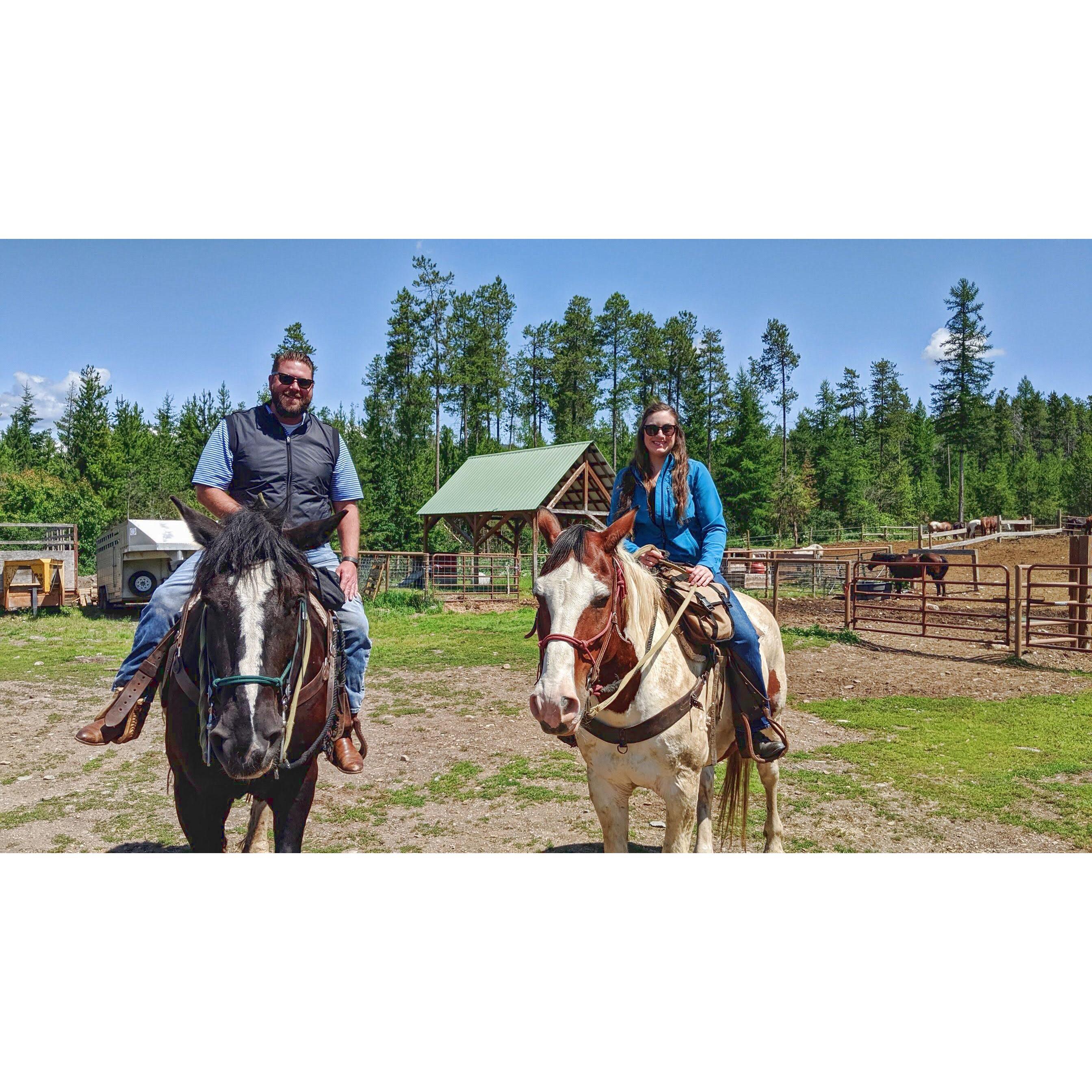 The horses we rode on the trail ride before Levi proposed