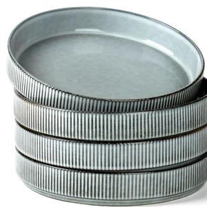 famiware 8.25" Pasta Bowls, Set of 4, Smoky Blue