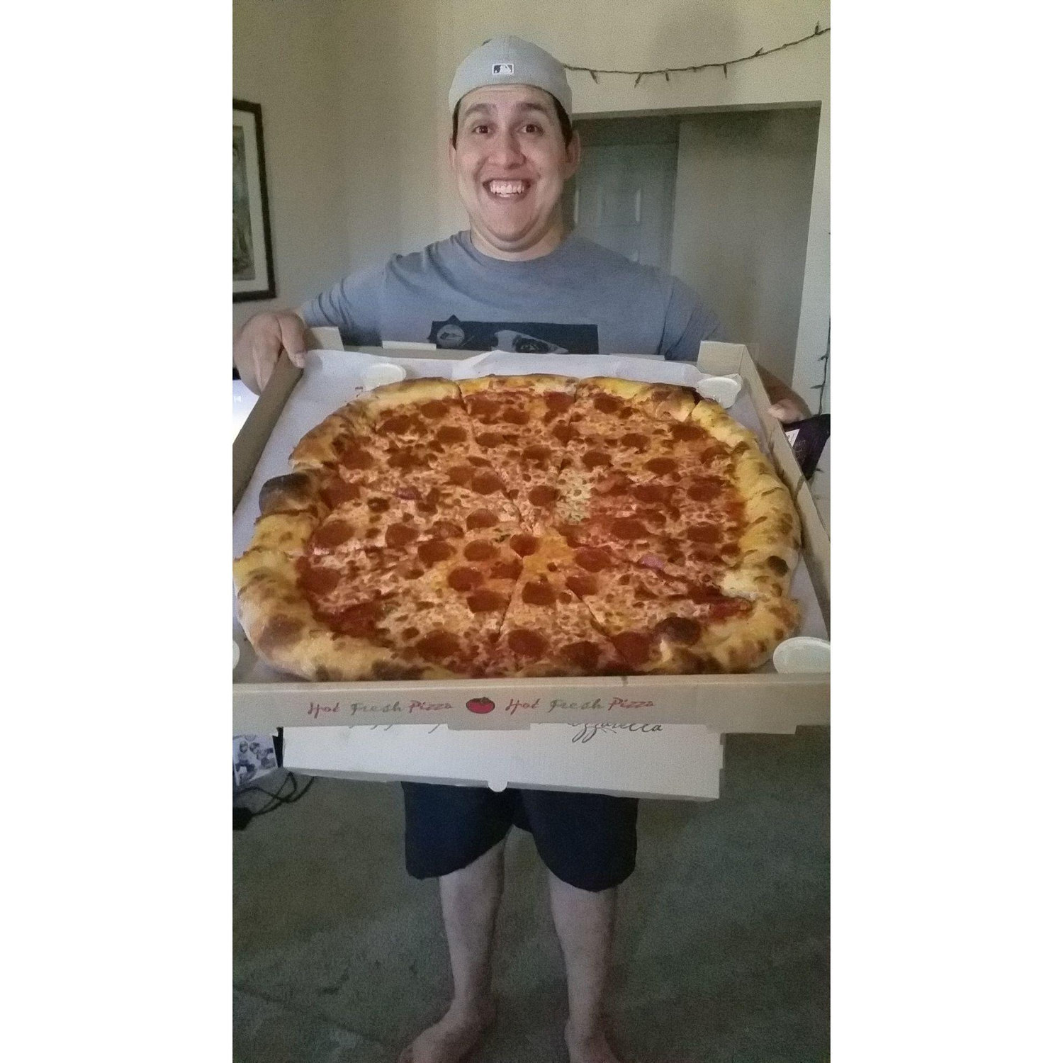 We ordered the biggest pizza EVER!!