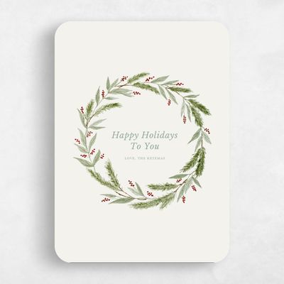 Beige Rounded Holiday Card - Galway Classic
