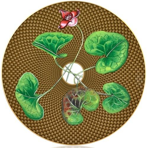 Raynaud Trésor Fleuri Brown Wild Ginger Dessert Plate