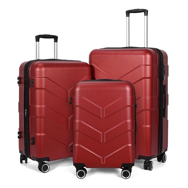 TILYMOL Luggage Sets 3 Piece Suitcase Set with Spinner Wheel, Hardside Luggage Sets with TSA Lock, Expandable Travel Luggage Set for Women, Red