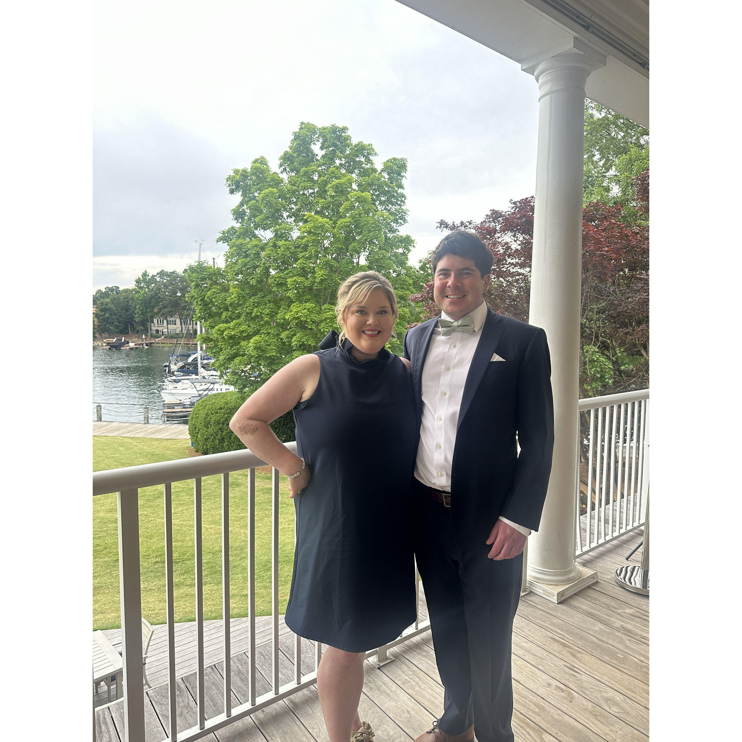 Celebrating our friends Will and Katy at their wedding on Lake Norman