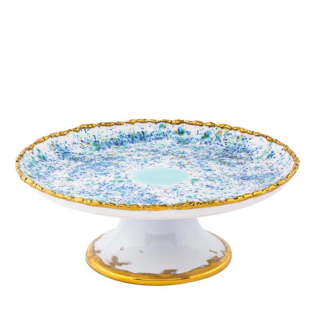 Blue Marble Craquelé Edge Cakestand