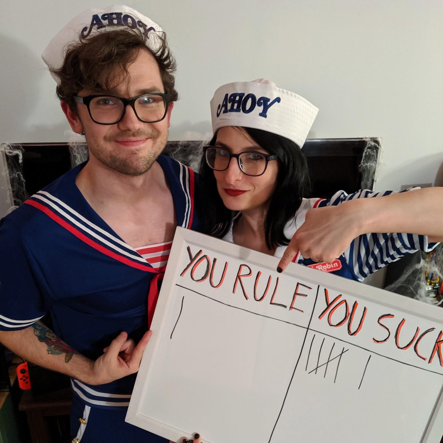 We got engaged at our Halloween party! Will deserved a "YOU RULE"