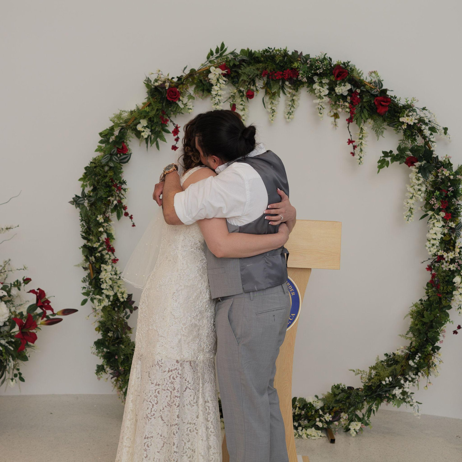 The embrace after the Ceremony