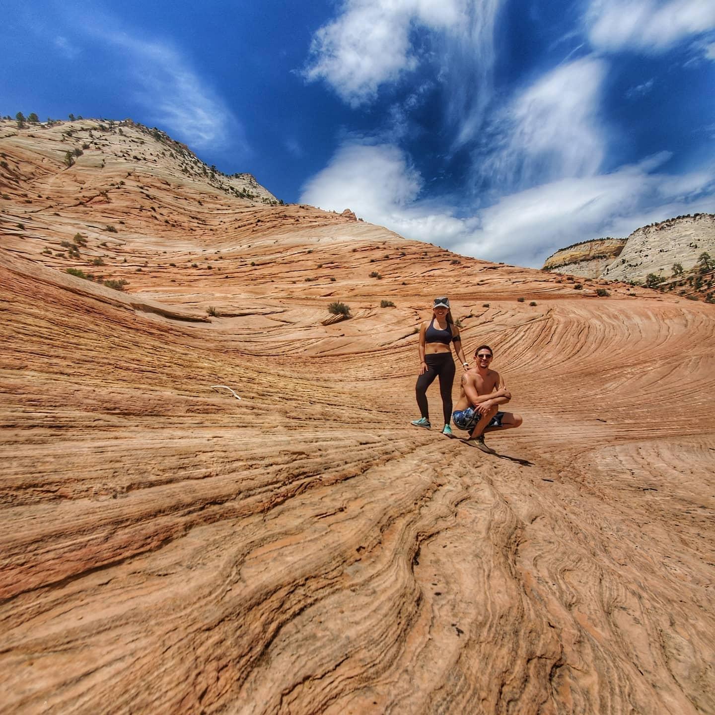 This trip was meant to celebrate Scott graduating from nursing school and passing the NCLEX boards. Taken at Zion National Park. Super cool rock formations that almost looked like a wave. Yaas!