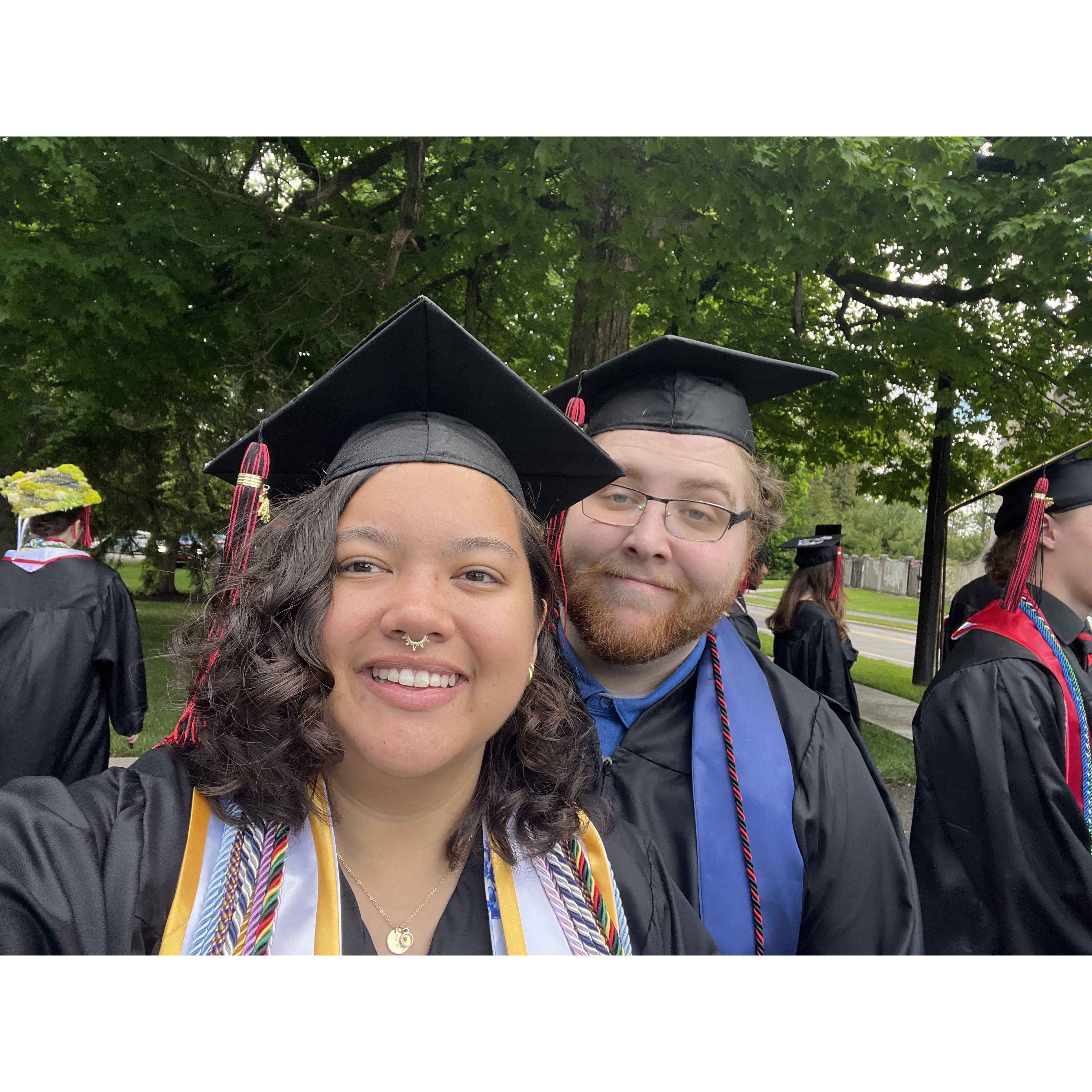 Excited right before graduation