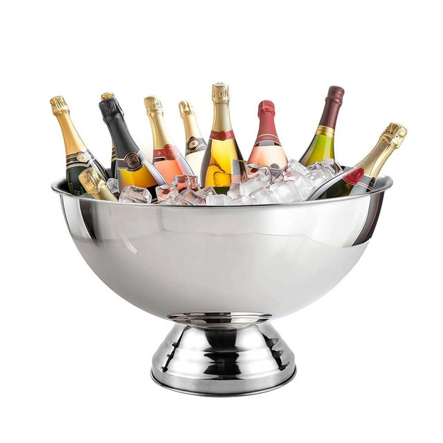 Generic 12L Premium Large Size Ice Bucket, Stainless Steel Champagne Bucket for Parties with Great Performance and Sleek Design, Silver, SM-BT-001