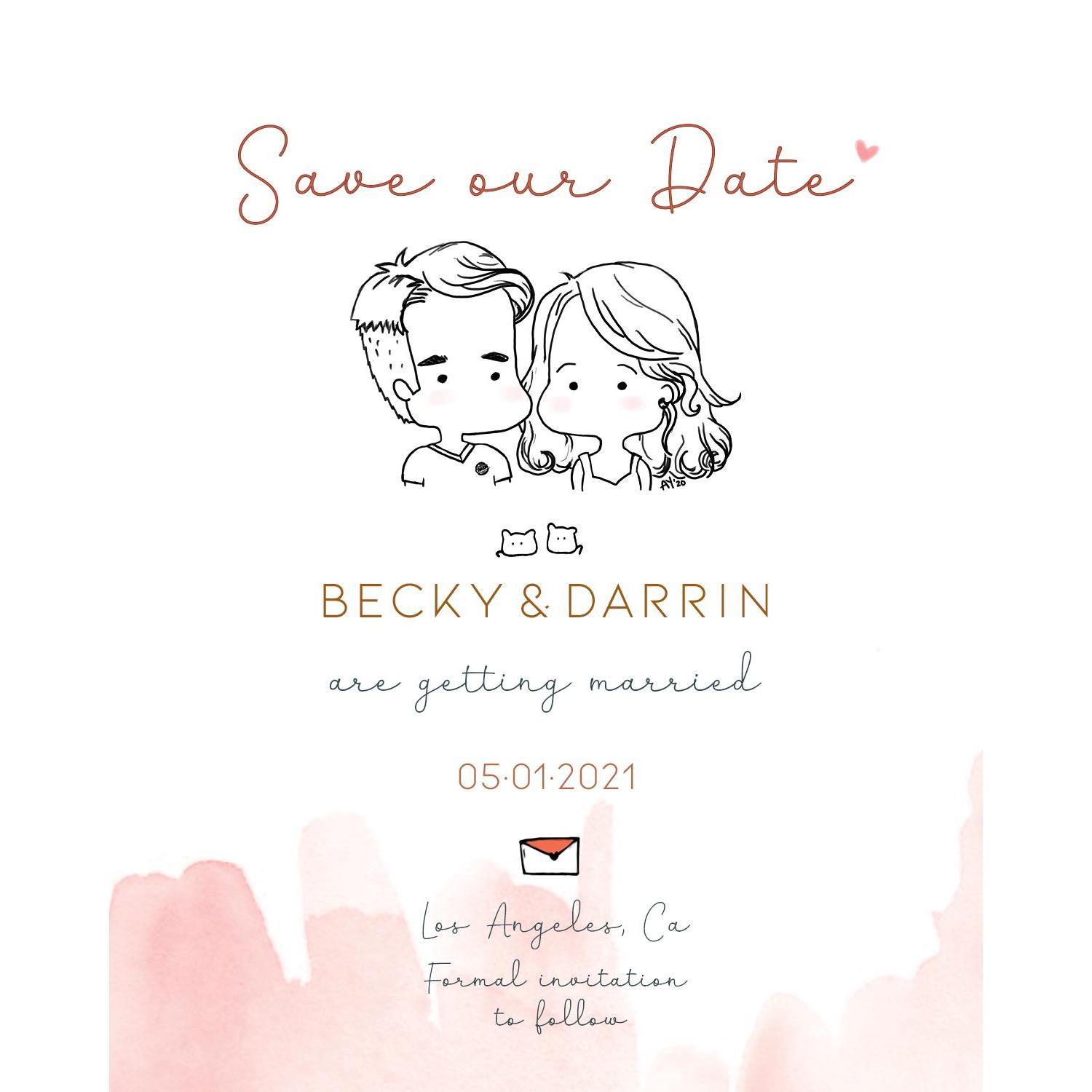 Our Save The Date! Made by the most talented sister ever!!! Thank you Allipeeg!