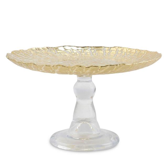 VIETRI Rufolo Glass Gold Crocodile Small Cake Stand