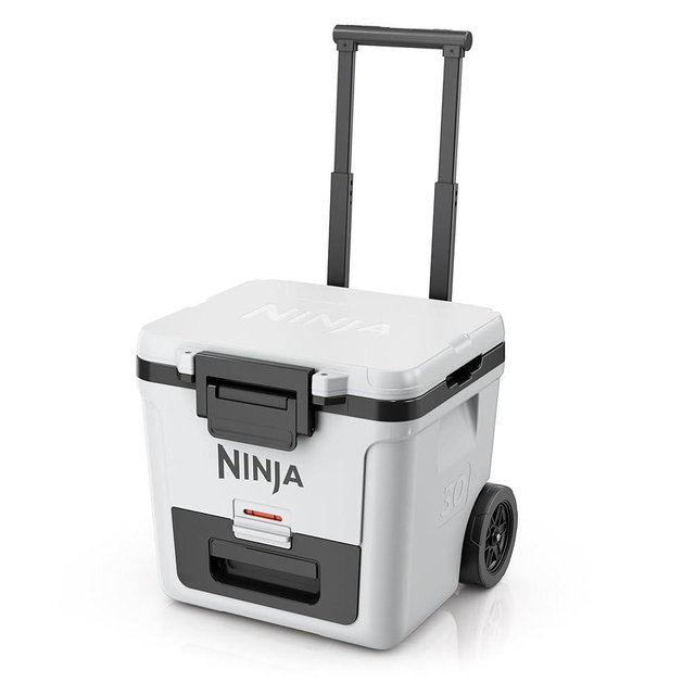 Ninja | Cooler | FrostVault 30QT Cooler with Wheels | Insulated with Temp Dry Storage Drawer | Keeps Ice Cold for Days | for The Beach, Camping, Picnics & More | Cloud White | FB230WH