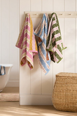 Ivy Cotton Woven Stripe Towel Collection
