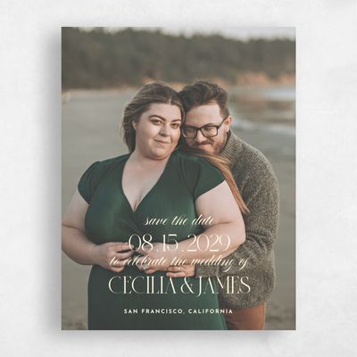 Cream, Beige Wedding Save the Date - Milan Photo