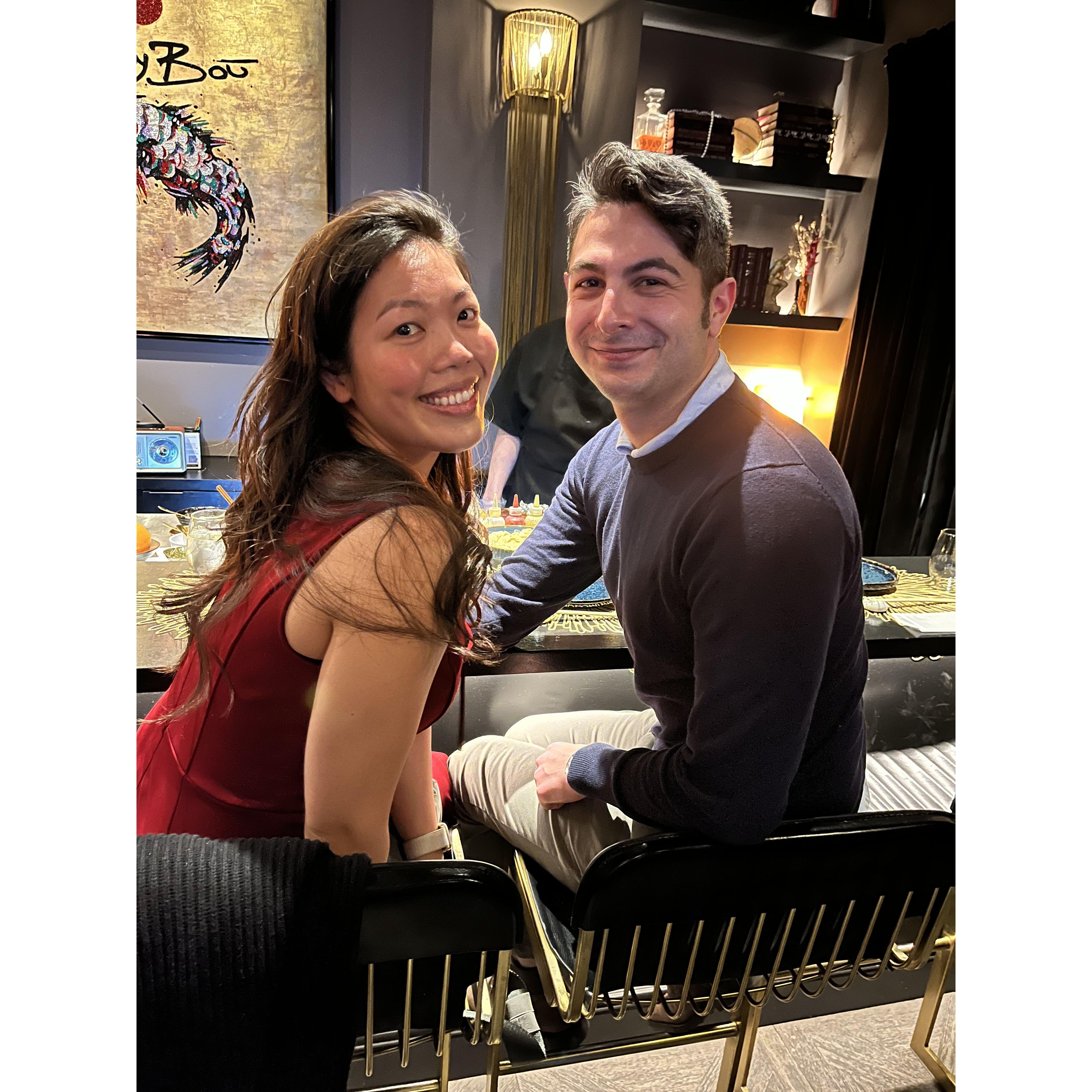 Our first omakase in NYC. We ventured through a speakeasy to find this gem!